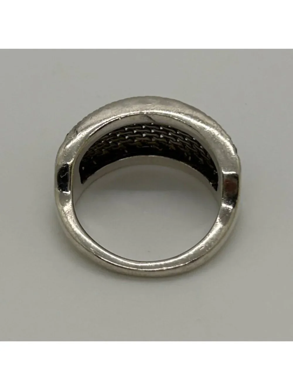 Judith Jack Sterling Silver Ring Size 7  Marcasite Woven Band Vintage 5.89 grams